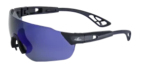 Global Glove & Safety BH869AF Tetra, Blue Mirror Anti-Fog Lens, Matte Black Frame