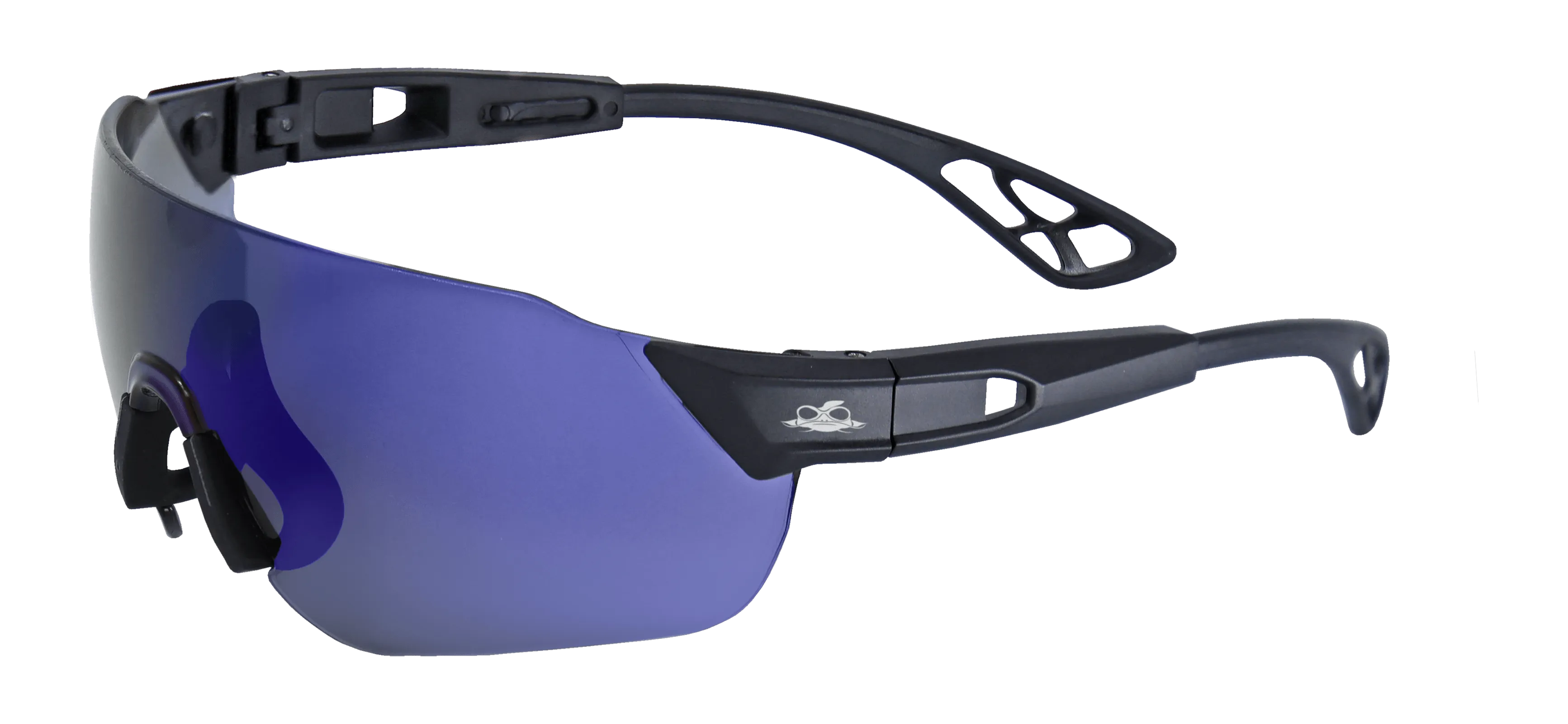 Global Glove & Safety BH869AF Tetra, Blue Mirror Anti-Fog Lens, Matte Black Frame