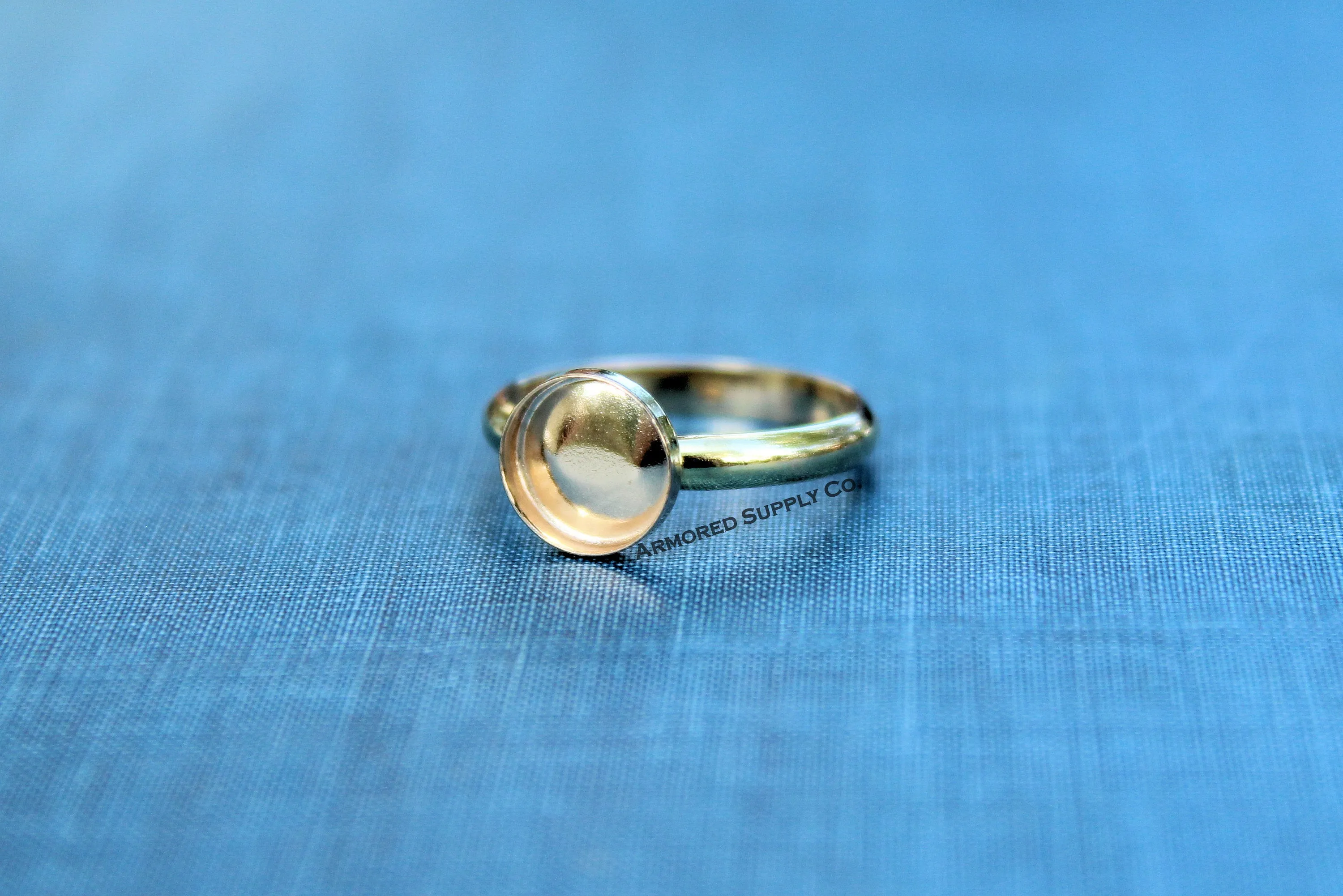 Gold Filled 8mm Bezel Comfort Ring Band blank