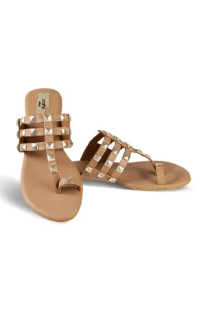 Gold hardware Flats Camel