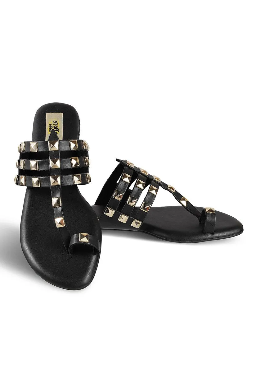 Gold hardware Flats Camel