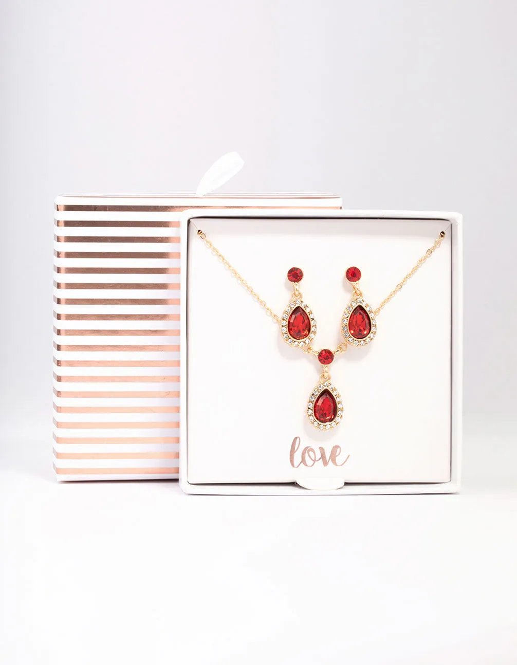 Gold Round & Pearl Halo Jewellery Set
