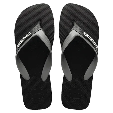 Havaianas Dual Male Thongs - Black/Steel Grey