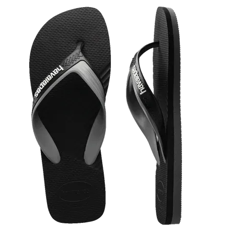 Havaianas Dual Male Thongs - Black/Steel Grey