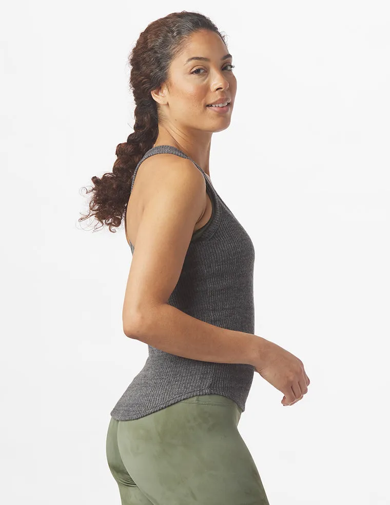 High Neck Comfort Tank: Charcoal Heather