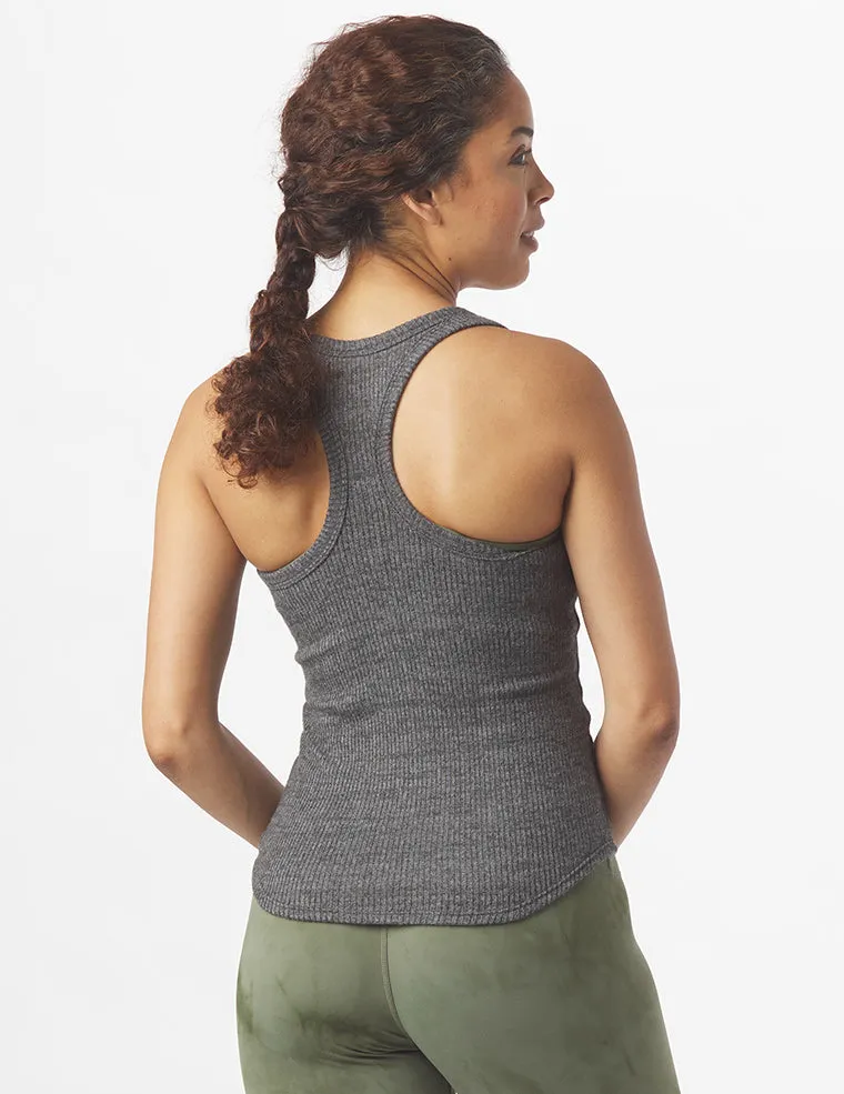 High Neck Comfort Tank: Charcoal Heather