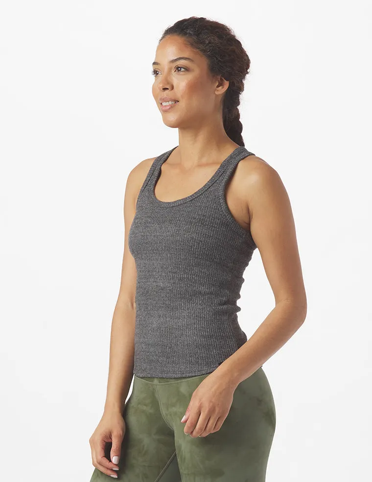 High Neck Comfort Tank: Charcoal Heather