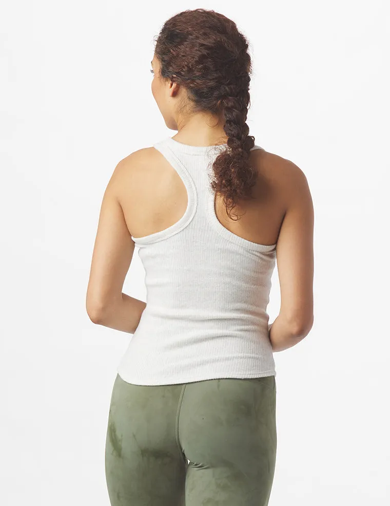 High Neck Comfort Tank: Oatmeal Heather