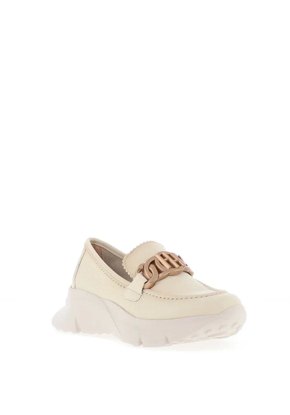 Hispanitas Hawaii Leather Platform Loafer, Natural
