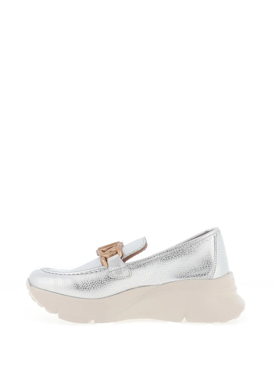 Hispanitas Hawaii Leather Platform Loafer, Silver