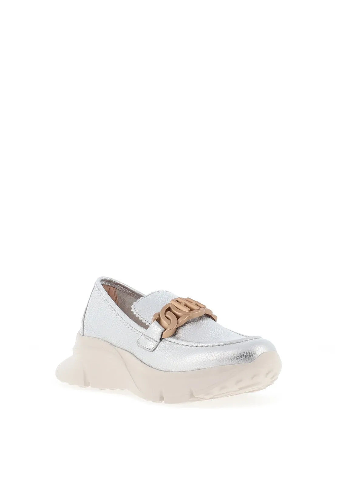 Hispanitas Hawaii Leather Platform Loafer, Silver