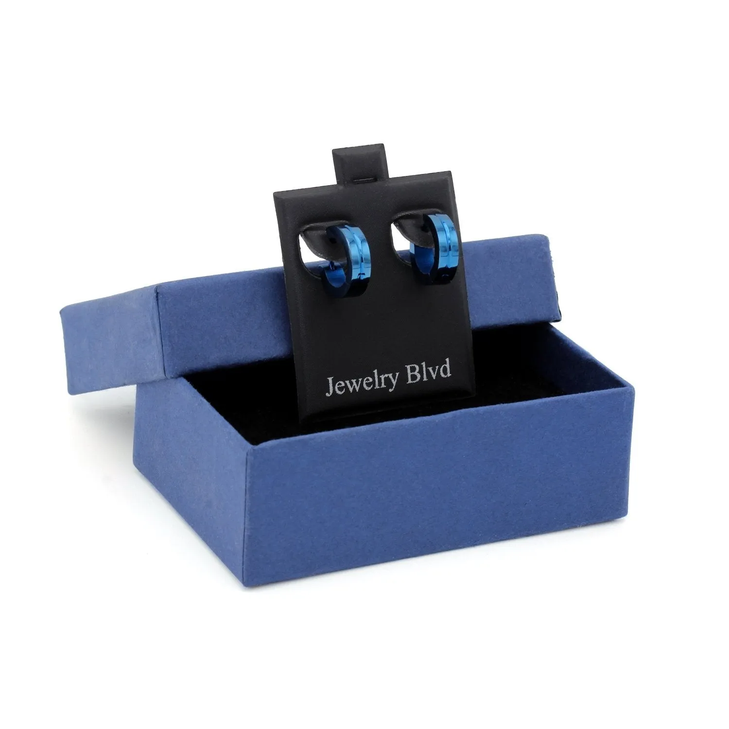 Huggie Hoop Stainless Steel Earrings Blue Designs