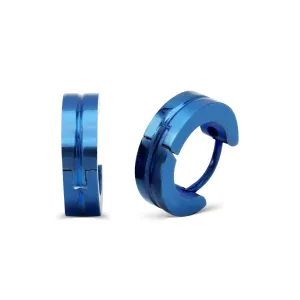 Huggie Hoop Stainless Steel Earrings Blue Designs