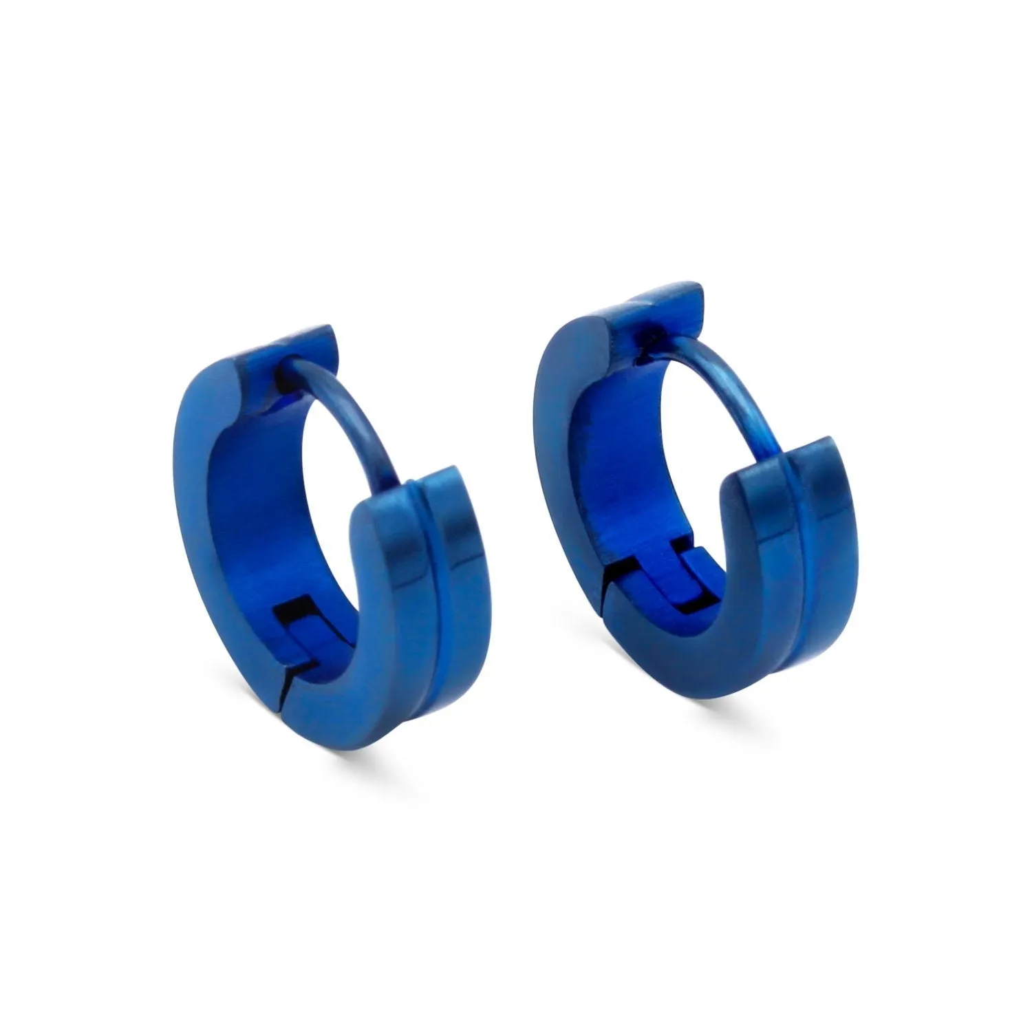 Huggie Hoop Stainless Steel Earrings Blue Designs