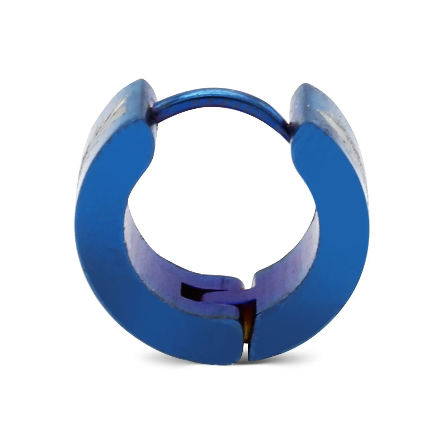Huggie Hoop Stainless Steel Earrings Blue Designs