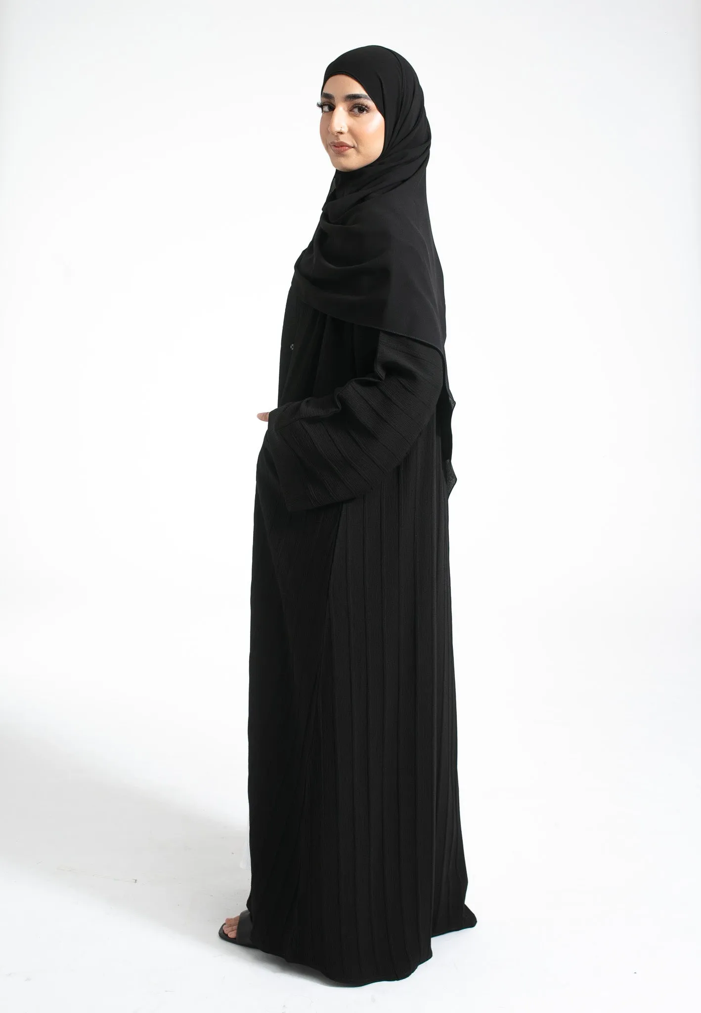 Hypnôse L'Absolu De Noir Open Abaya With Pockets (Premium)