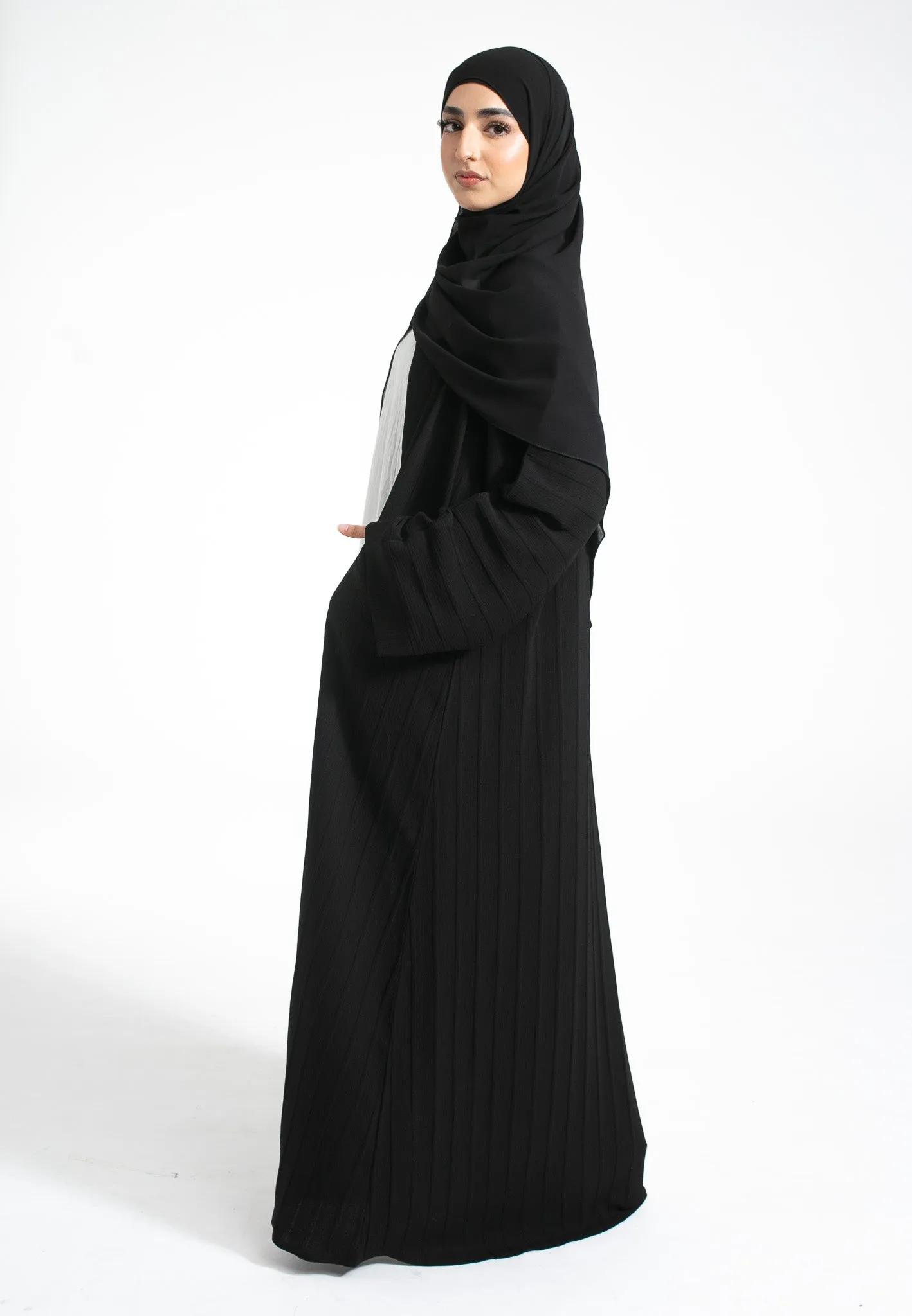 Hypnôse L'Absolu De Noir Open Abaya With Pockets (Premium)