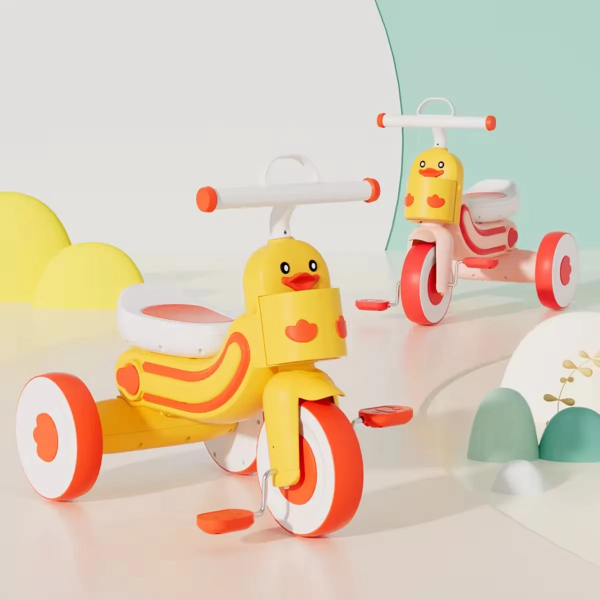 Imported Material Children's Tricycle Bright Yellow Duck-Inspired Look