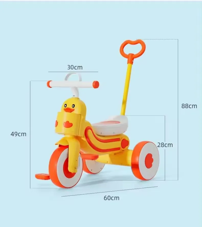 Imported Material Children's Tricycle Bright Yellow Duck-Inspired Look