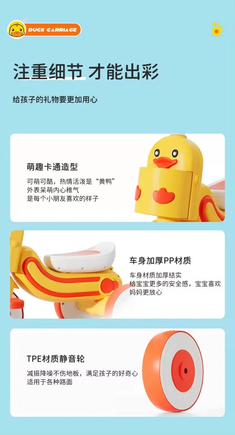 Imported Material Children's Tricycle Bright Yellow Duck-Inspired Look