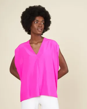 ina tank silk charmeuse - fuchsia