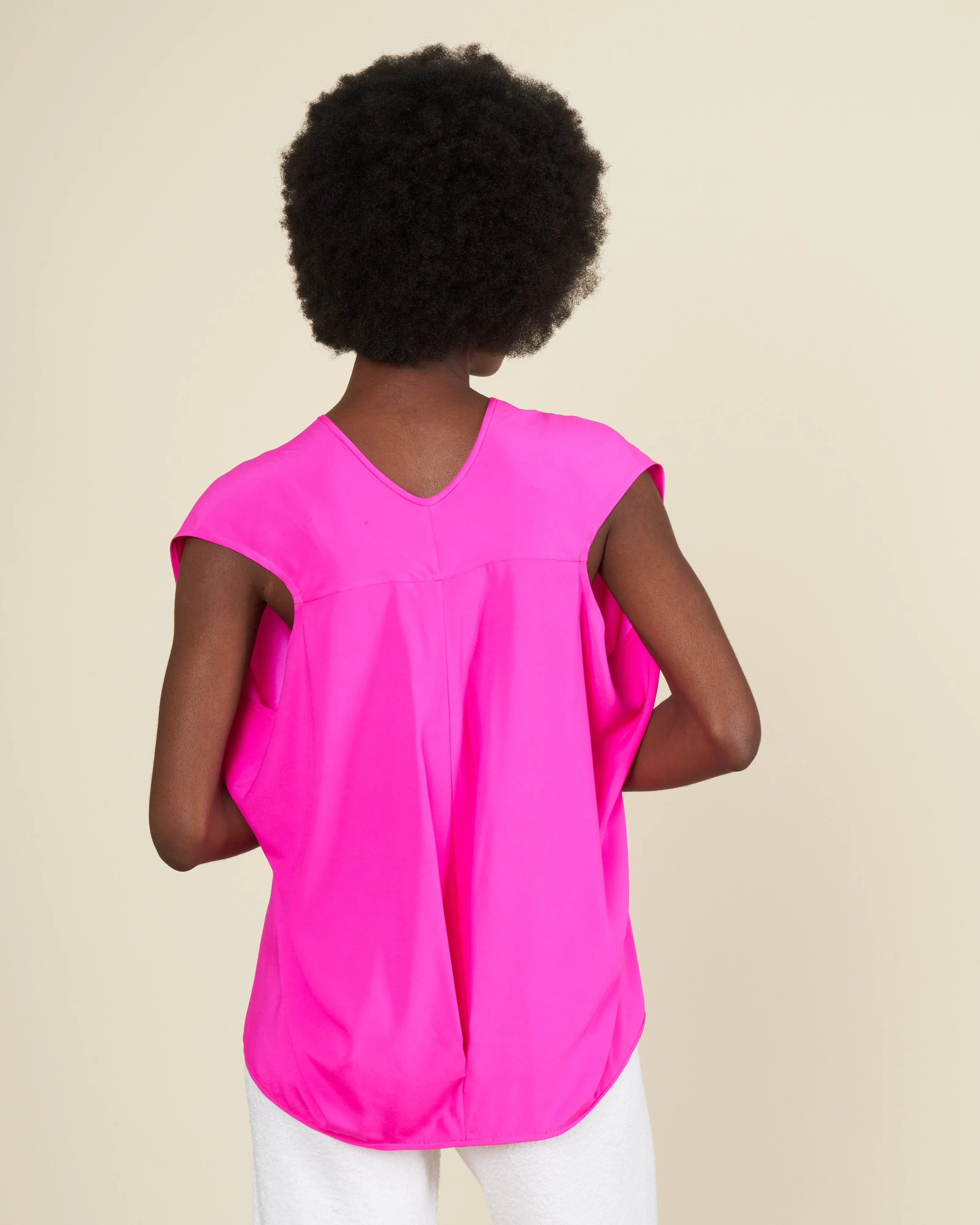 ina tank silk charmeuse - fuchsia