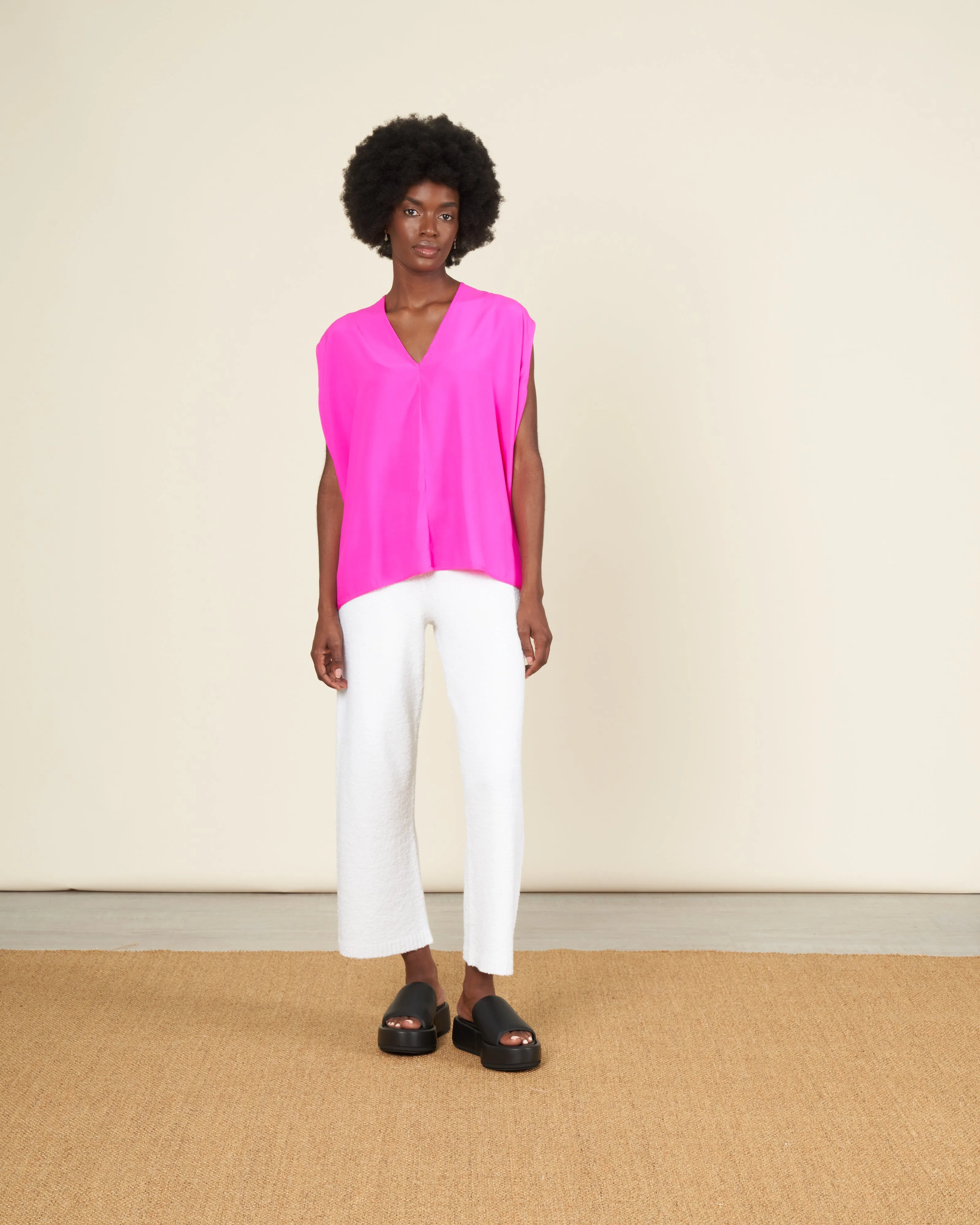 ina tank silk charmeuse - fuchsia