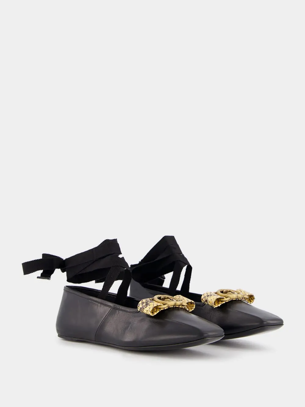 Interlocking G Leather Ballet Flats