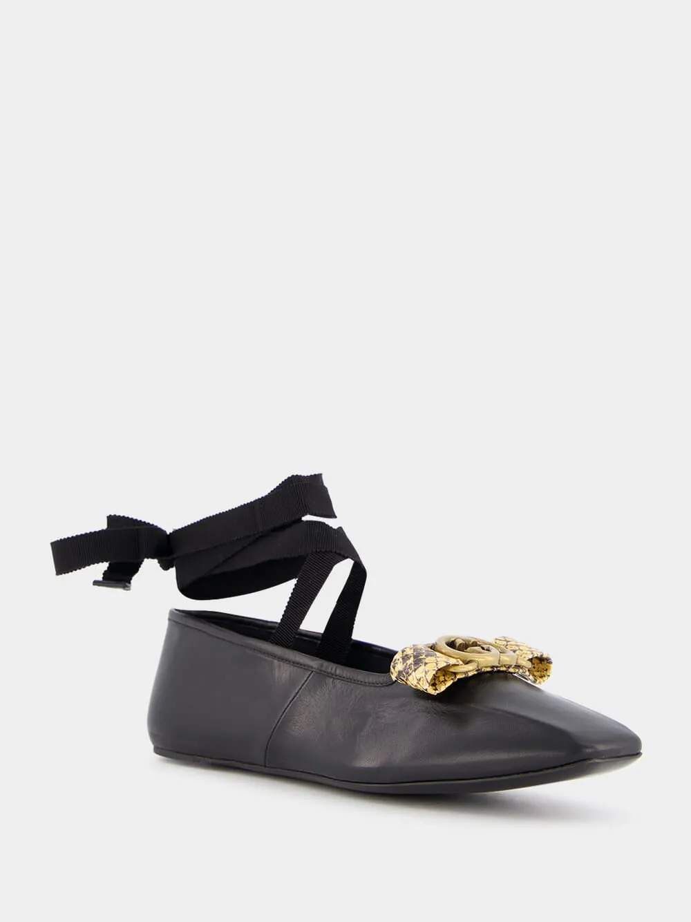 Interlocking G Leather Ballet Flats