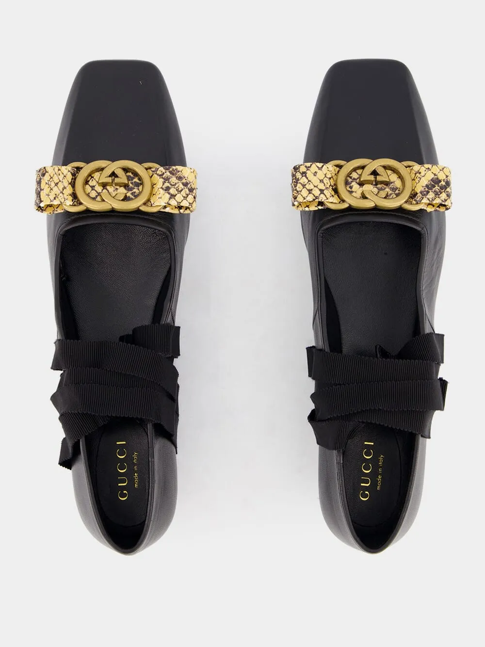 Interlocking G Leather Ballet Flats