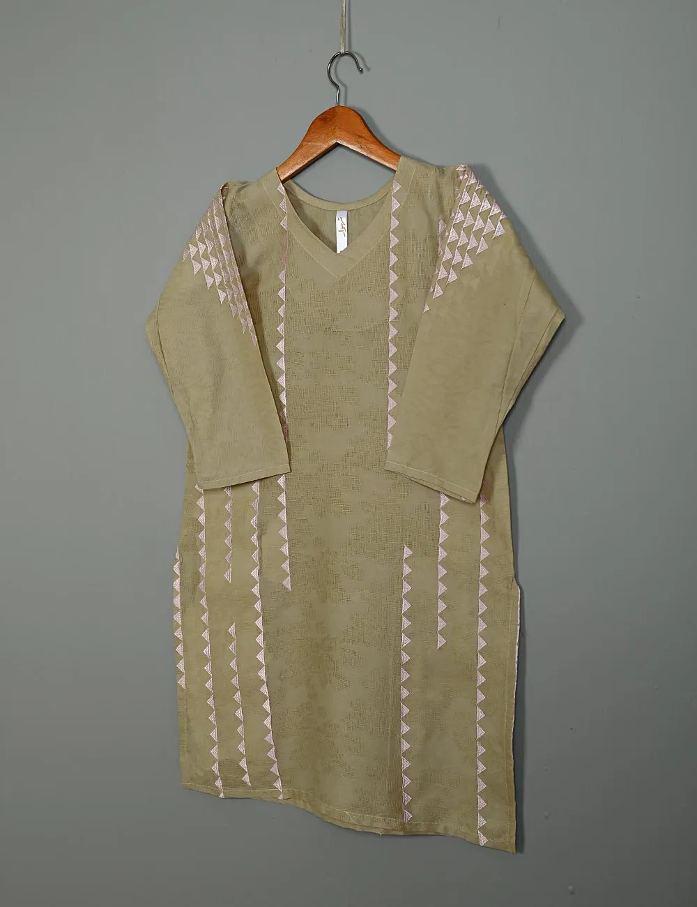 Jaquard Stitched Kurti - Dahlia (TS-078A-SkinBrown)