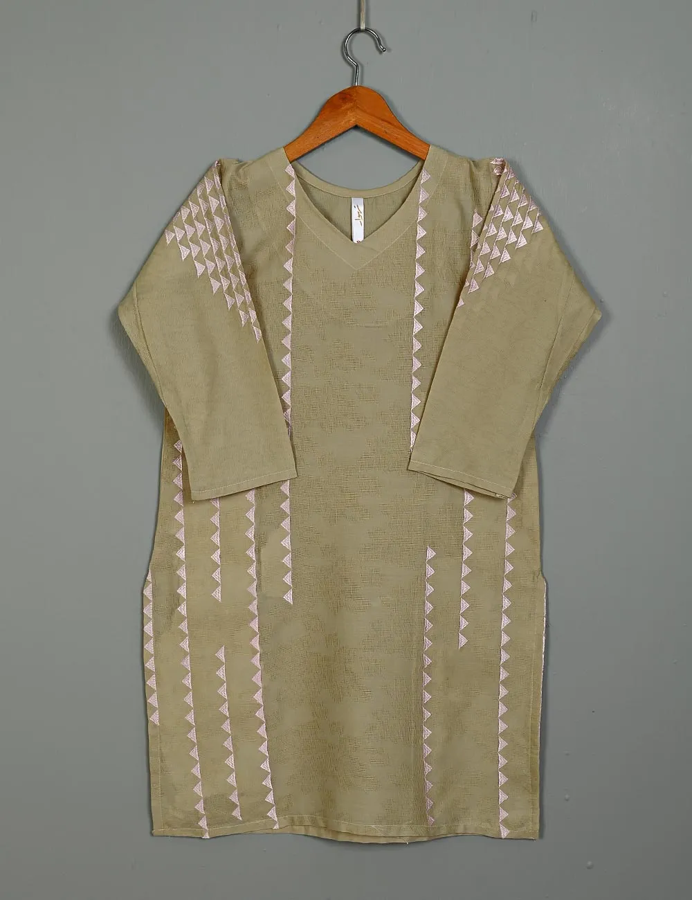 Jaquard Stitched Kurti - Dahlia (TS-078A-SkinBrown)