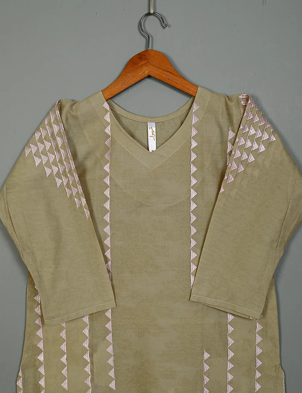 Jaquard Stitched Kurti - Dahlia (TS-078A-SkinBrown)
