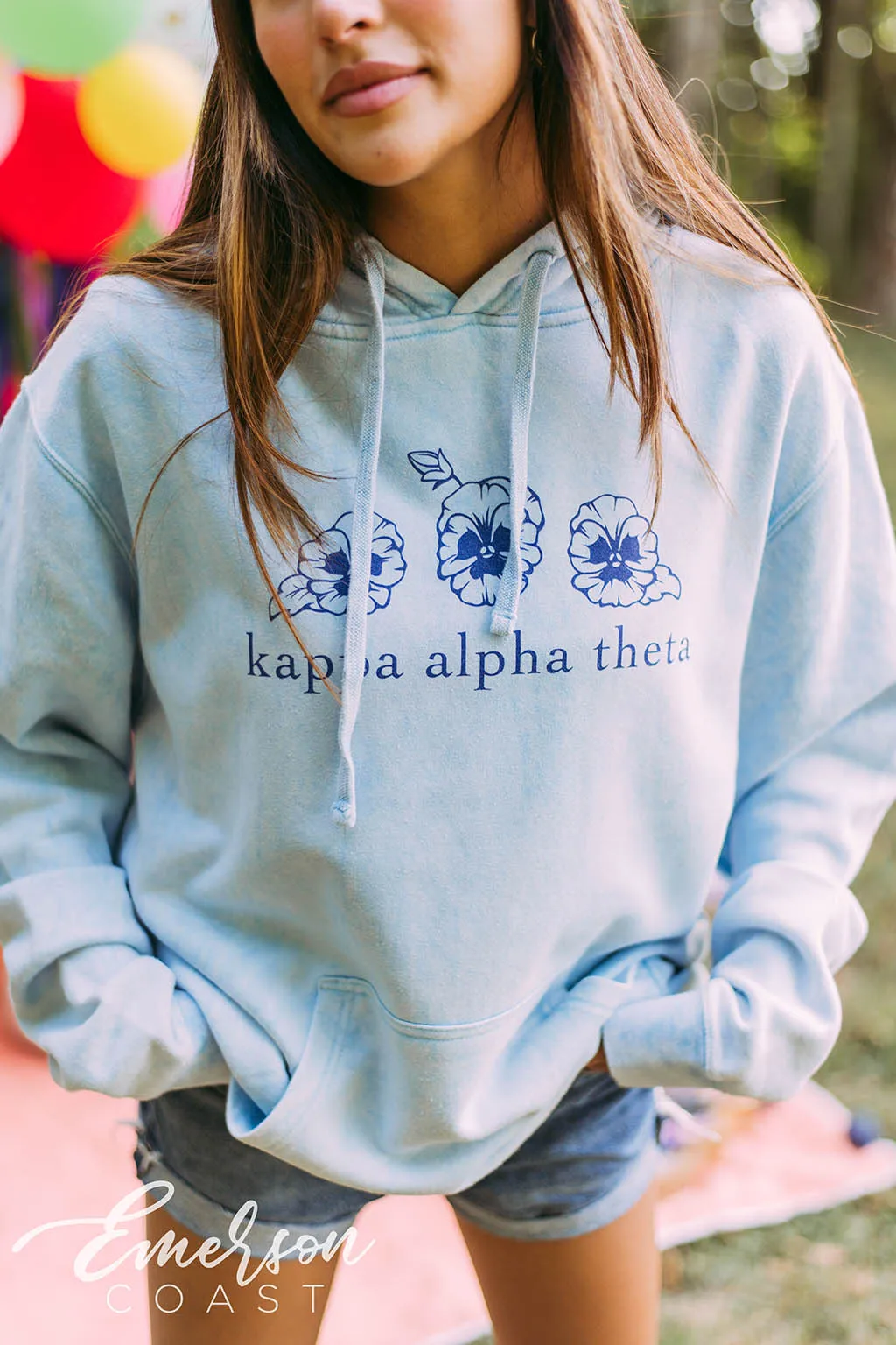Kappa Alpha Theta Floral Mineral Wash Hoodie