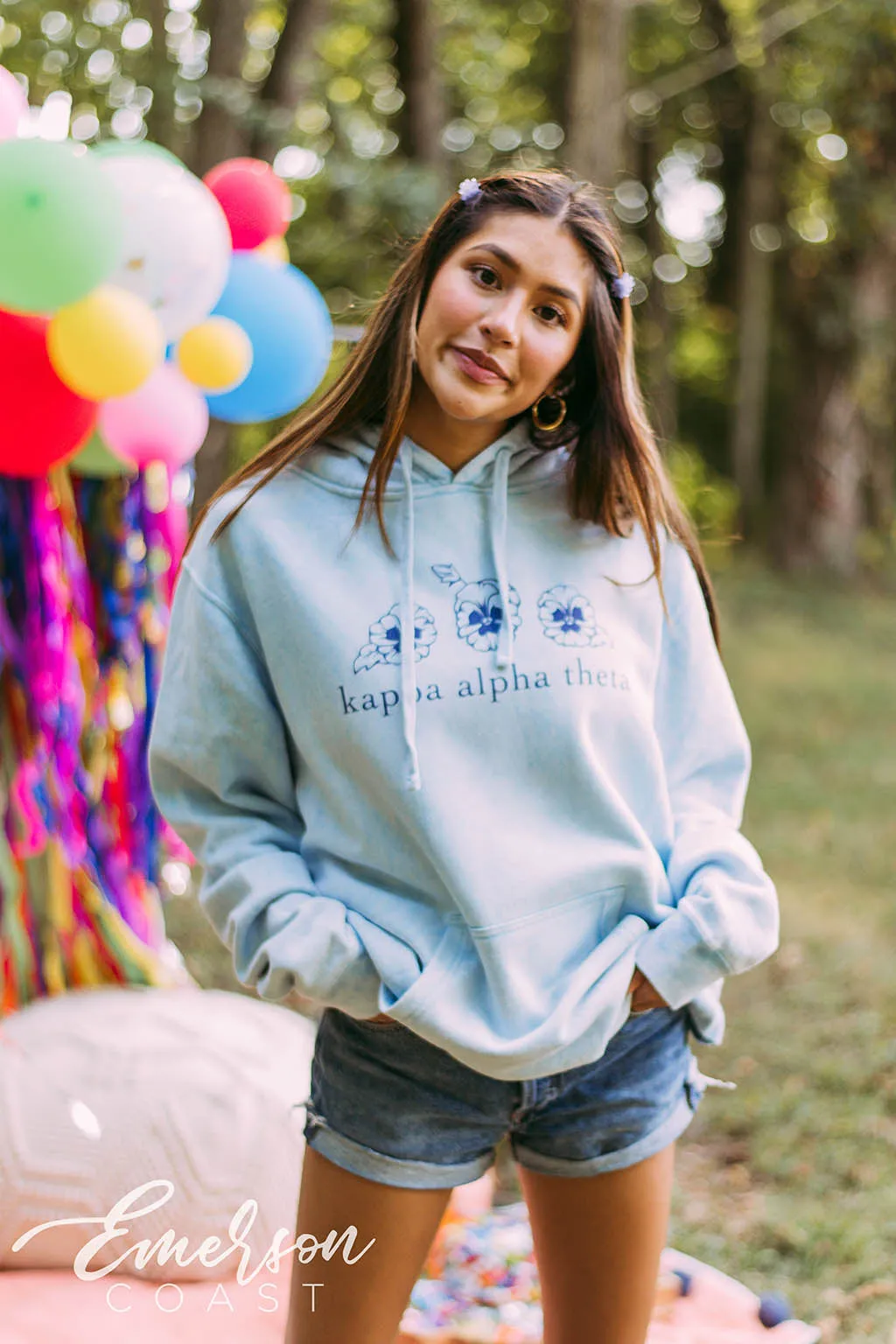 Kappa Alpha Theta Floral Mineral Wash Hoodie