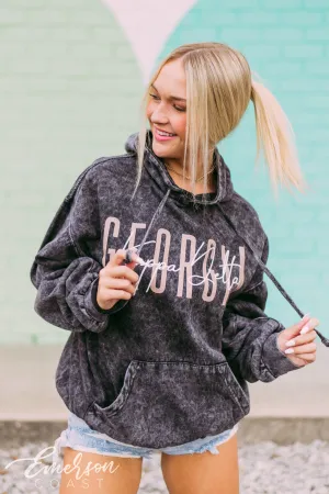 Kappa Delta PR Black Mineral Wash Hoodie