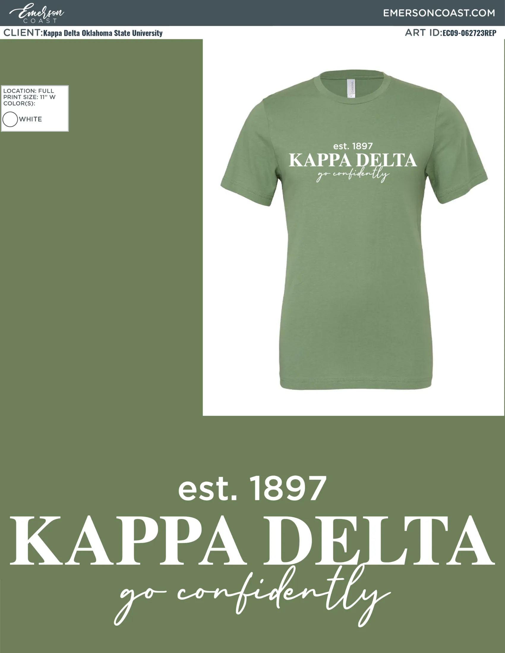 Kappa Delta Simple Green Recruitment T-shirt