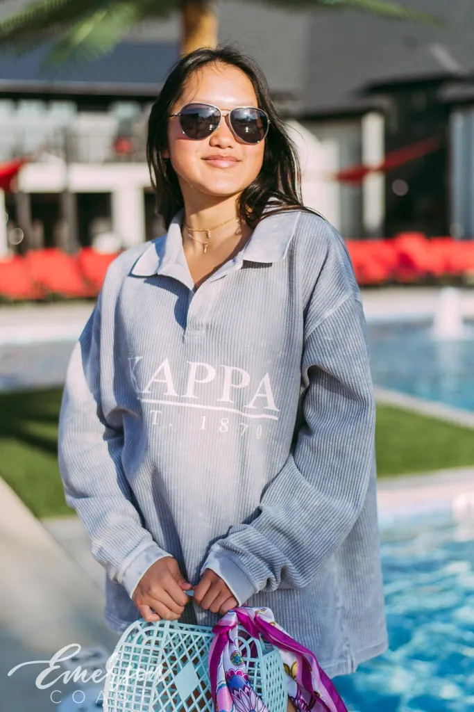 Kappa Kappa Gamma Lavender Gray Collard Cord
