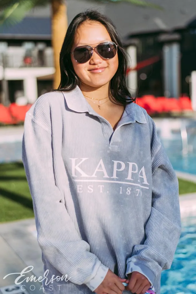 Kappa Kappa Gamma Lavender Gray Collard Cord