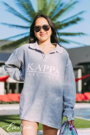 Kappa Kappa Gamma Lavender Gray Collard Cord