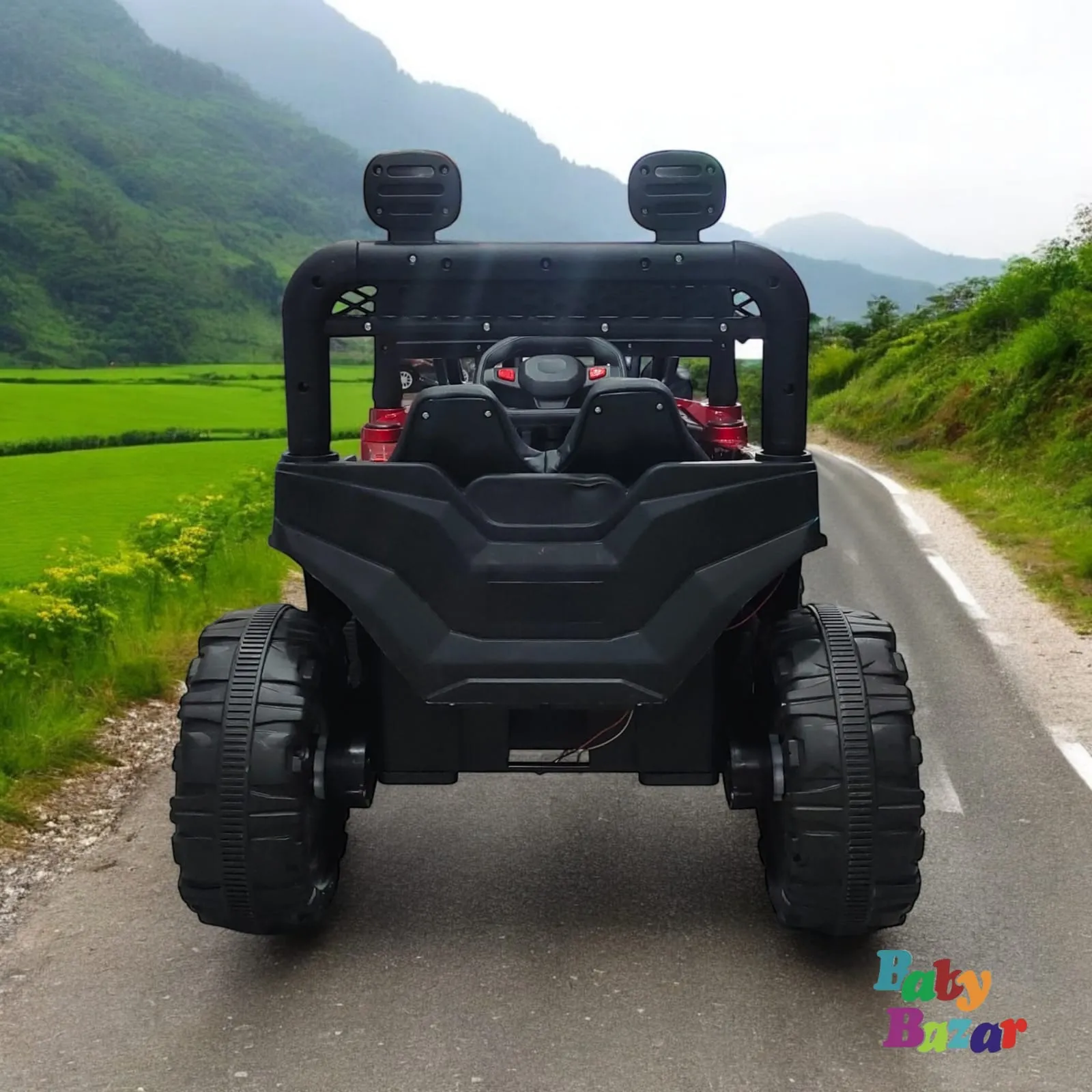 Kids Electric Ride On Off-Road Car SUV with LED Lights Leather Seats Painted Body and Big Tires Red