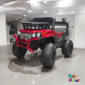 Kids Electric Ride On Off-Road Car SUV with LED Lights Leather Seats Painted Body and Big Tires Red