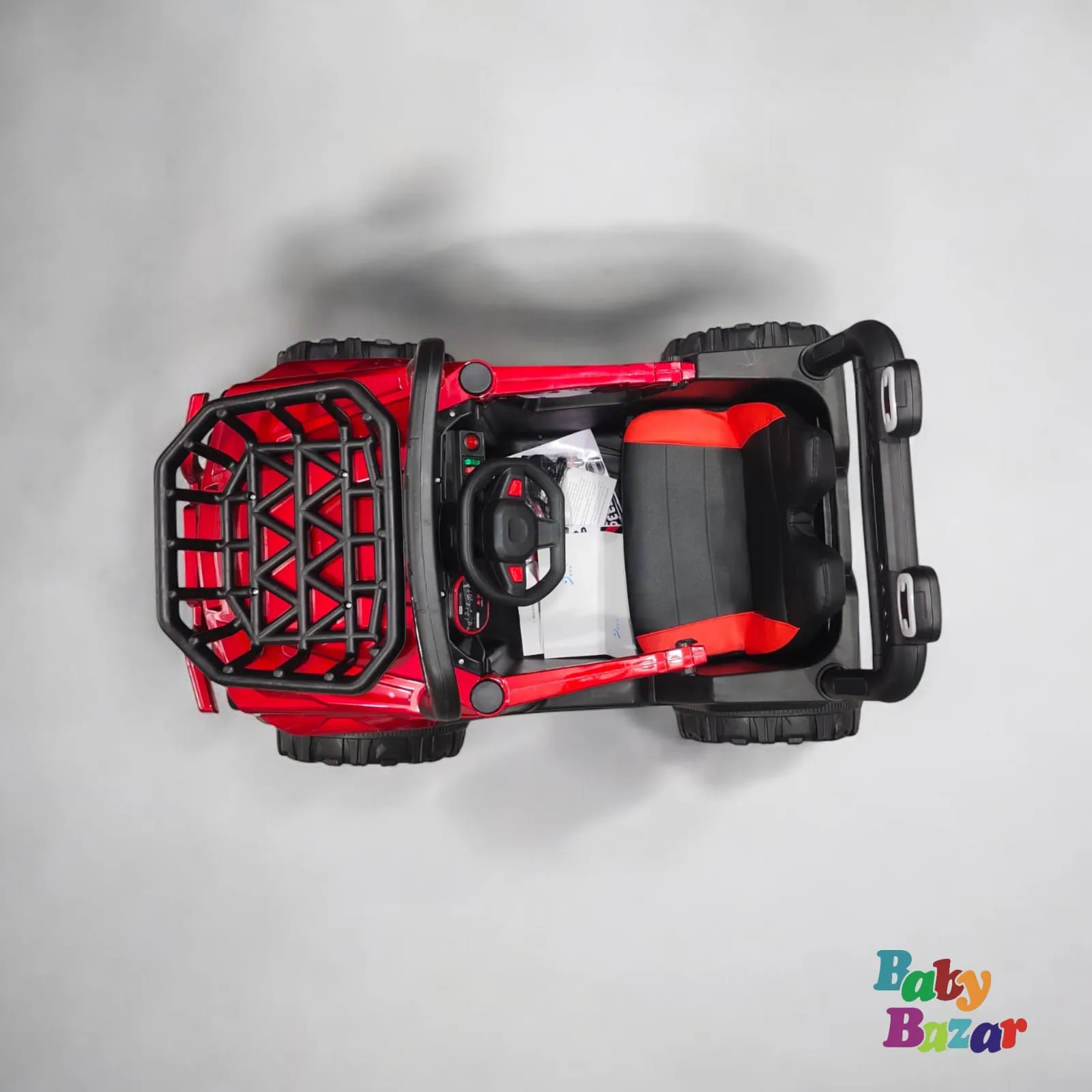 Kids Electric Ride On Off-Road Car SUV with LED Lights Leather Seats Painted Body and Big Tires Red
