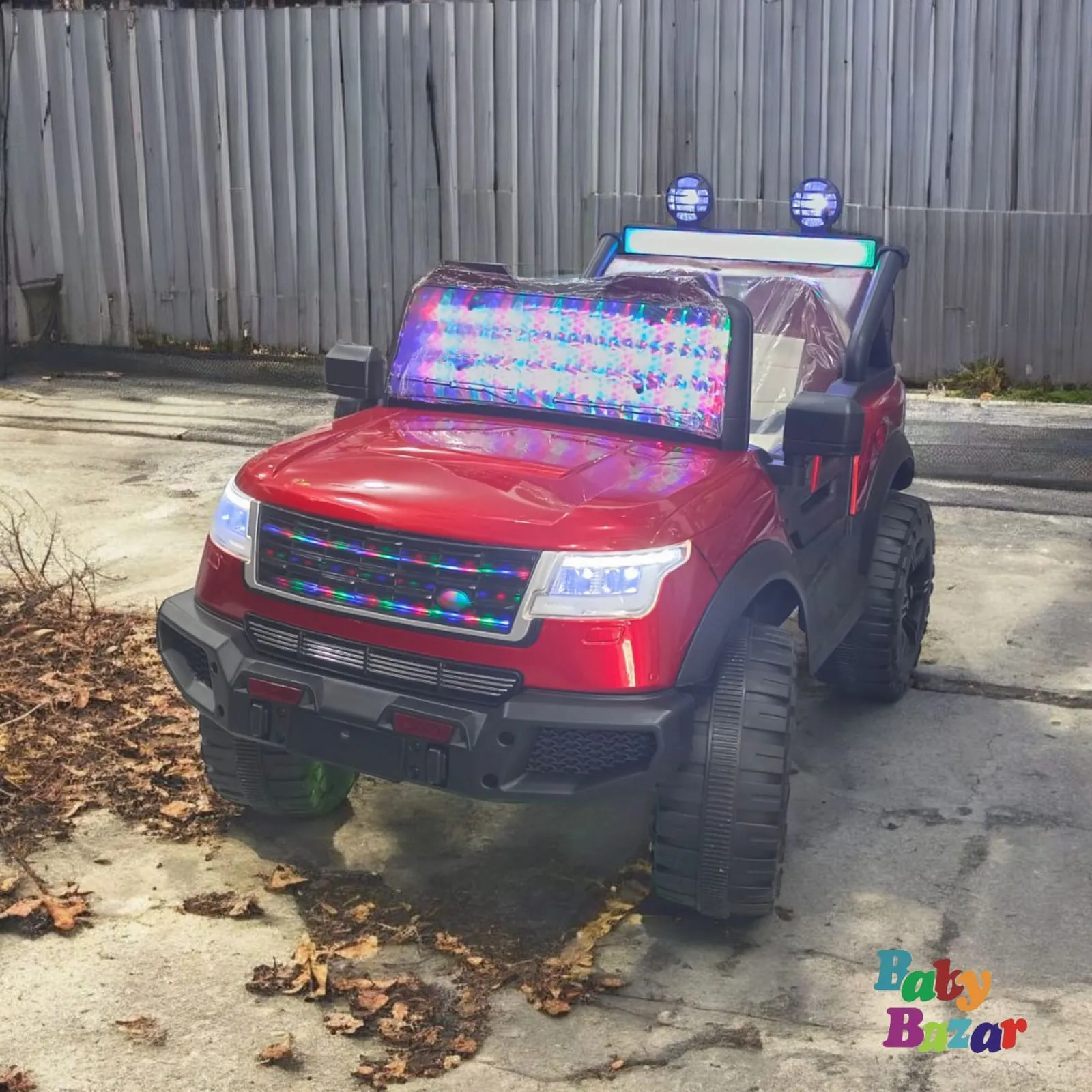 Kid's Power Jeep: Rechargeable Double Motor Fun with Mobile Connectivity