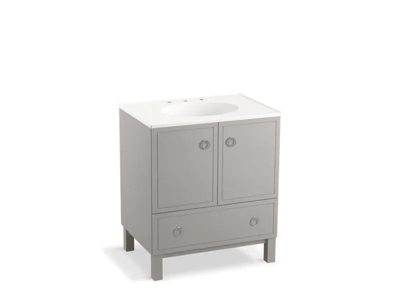 KOHLER K-99503-LG-1WA Jacquard 30" bathroom vanity cabinet with furniture legs, 2 doors and 1 drawer