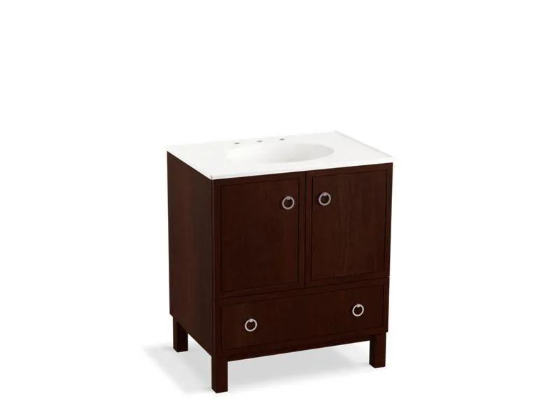 KOHLER K-99503-LG-1WA Jacquard 30" bathroom vanity cabinet with furniture legs, 2 doors and 1 drawer