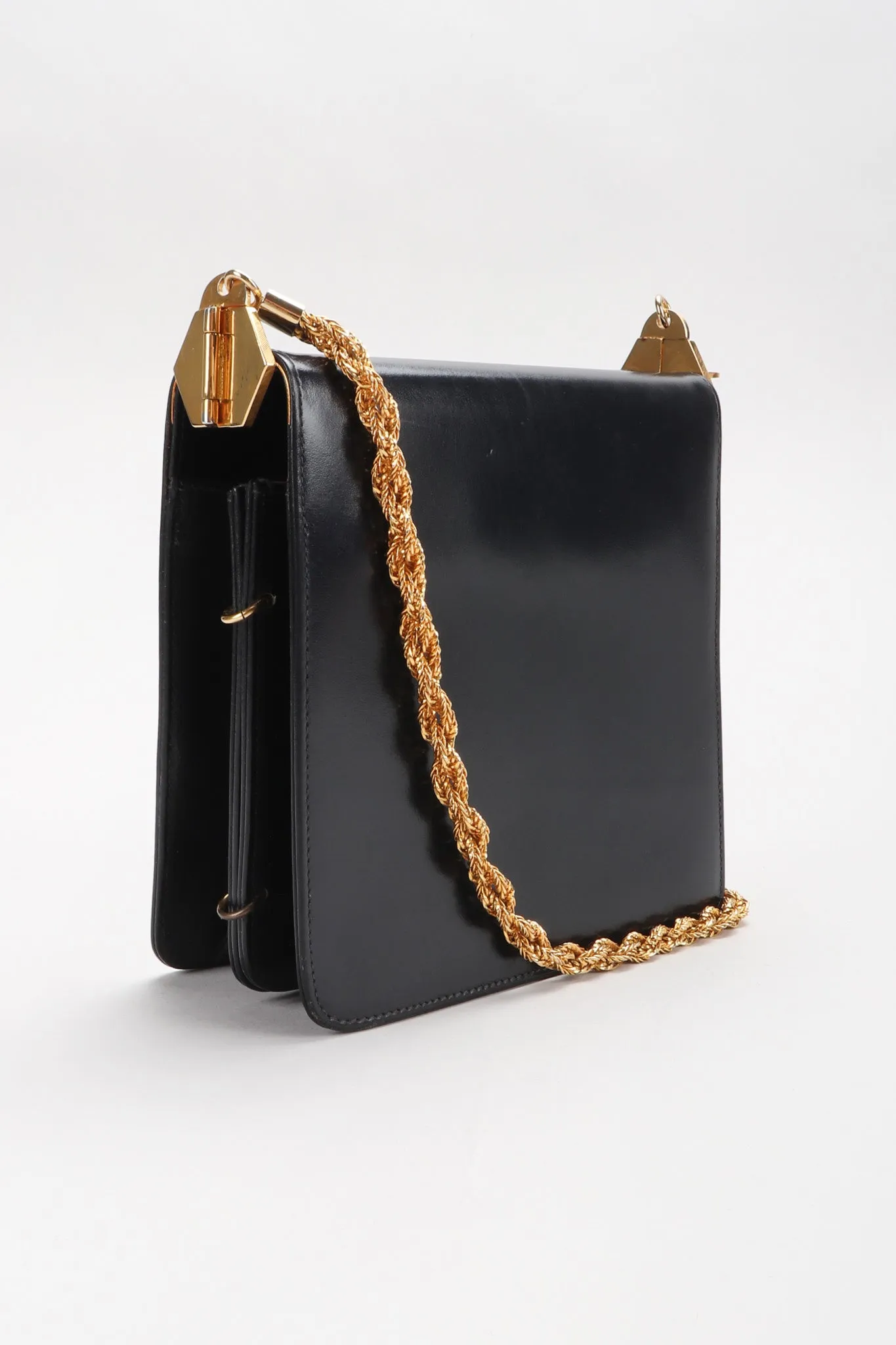 Leather Hinged Box Bag