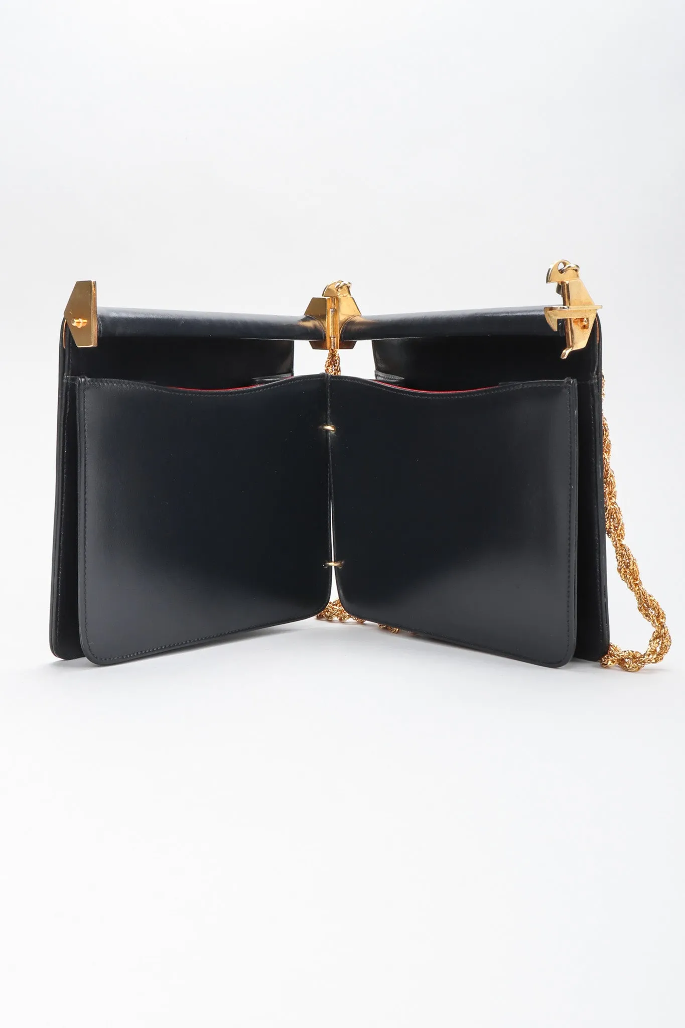 Leather Hinged Box Bag