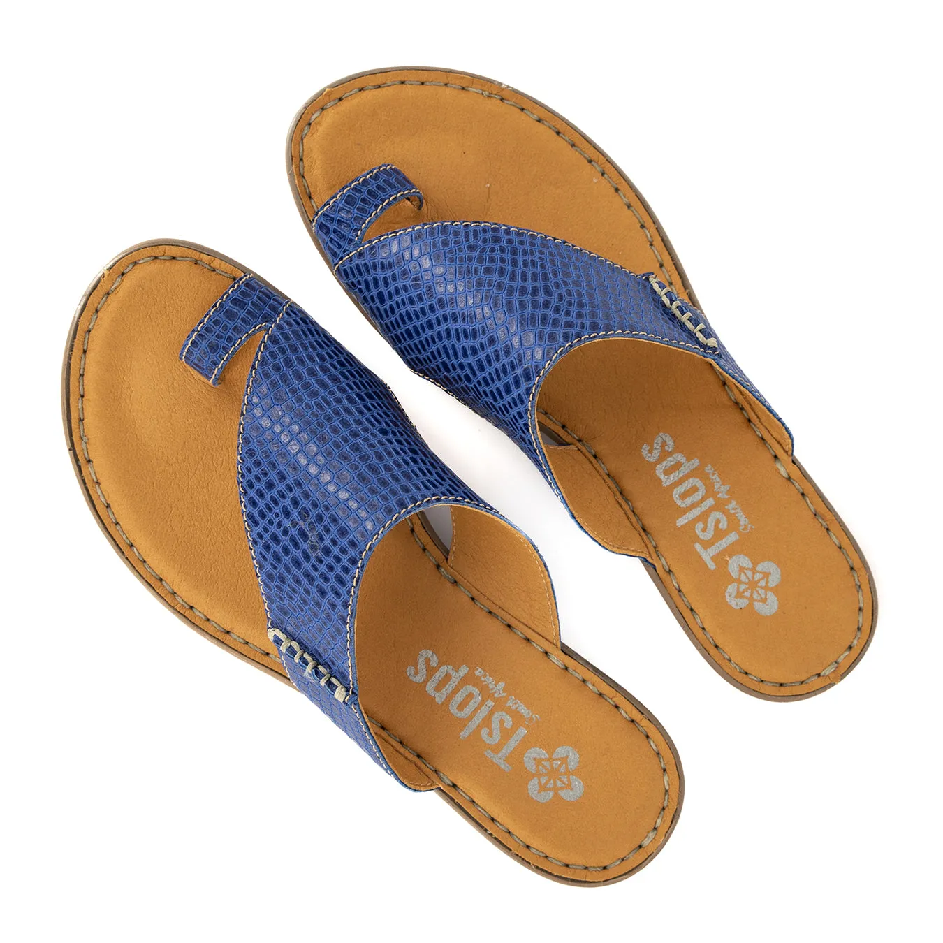 Ligoma : Ladies Leather Tslops Sandal in Turbine Coco Lux