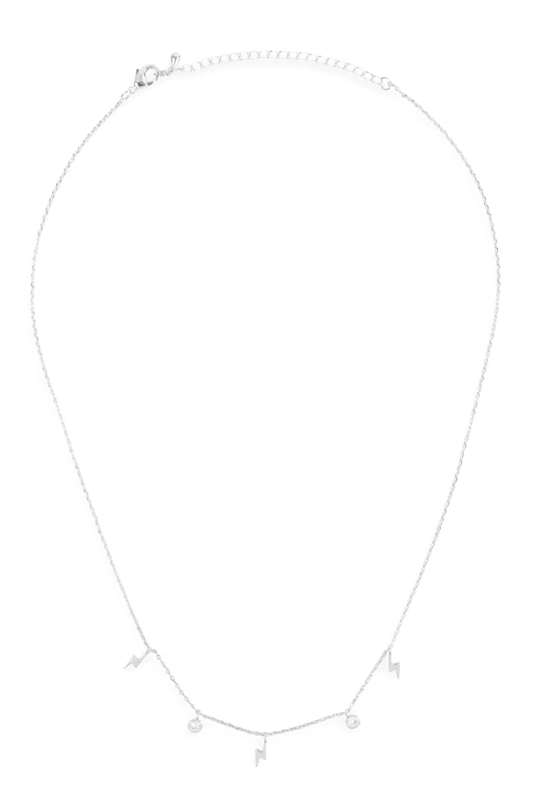LNB201 - LIGHTNING ZIRCONIA DAINTY CHAIN NECKLACE